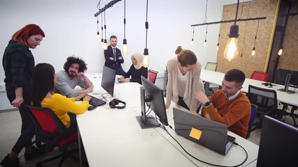 startup business and entrepreneurship problem solving. young ai programmers and it software develope