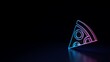 © Destrosvet - 3d glowing neon symbol of symbol of pizza isolated on black background