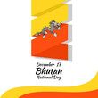 December 17, National day of Bhutan vector illustration. Suitable for greeting card, poster and banner.