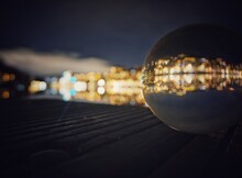Crystal Ball On Wooden Bench
