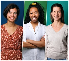 Wall Mural - Beautiful portraits of women with a colored background