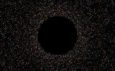 Wall Mural - yellow confetti modern vector black background.