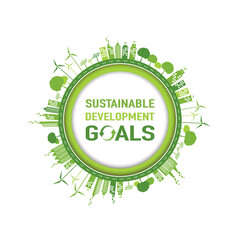 Wall Mural - Sustainable development goals template frame and background, Vector illustration