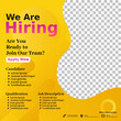 Hiring, Job vacancy design poster.Open recruitment design template. Social media post design layout