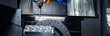 © I Viewfinder - The 5-axis CNC mills machines for design configuration that utilizes a swivel head machine table and flush with the surface metalworking industrial, banner side