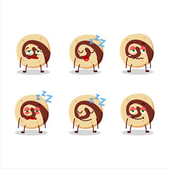 Sticker - Cartoon character of spiral biscuit with sleepy expression