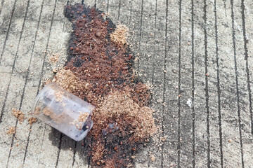 Sticker - Chemicals settled on the ground and covered with sand