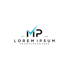 Wall Mural - letter MP checklist logo design concept vector
