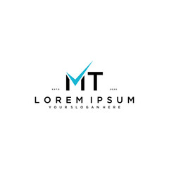 Wall Mural - letter MT checklist logo design concept vector