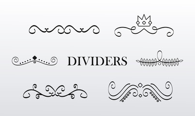 Wall Mural - lettering in bundle of six elegants dividers set