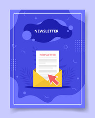 Poster - new letter in envelope for template of banners, flyer, books cover, magazines with liquid shape style
