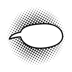 Canvas Print - monochrome and dotted speech bubble icon