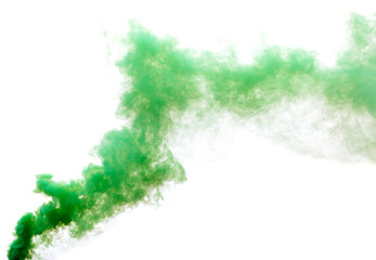 Green smoke isolated on a white