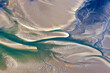 Priele in der Nordsee Luftbild des Wattenmeer Nordsee aus der Luft