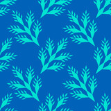 Fototapeta  - Stylized geometric Fir branches seamless pattern. For fabric and paper. Vector background