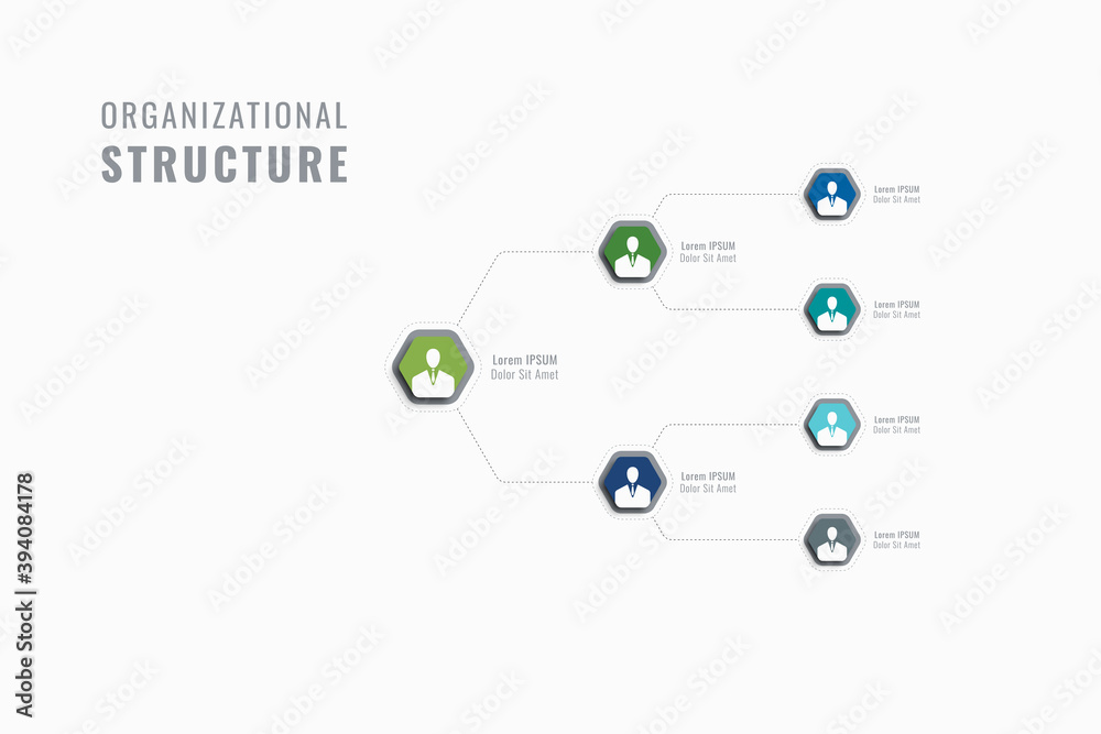 Horizontal business hierarchy of the company template. Multicolor ...