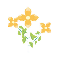 Poster - yellow flowers garden flat element