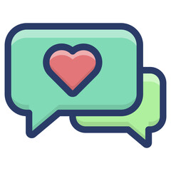 Sticker - Love Communication Vector 