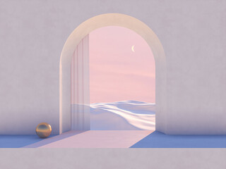 Aufkleber - Natural beauty podium backdrop for cosmetic product display. Winter 3d scene background.