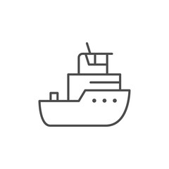 Sticker - Tug boat line outline icon