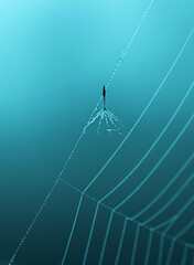 Web with a dandelion seed