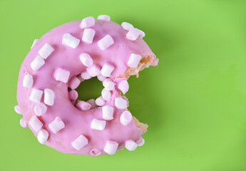 Sticker - Strawberry donut covered with pink icing