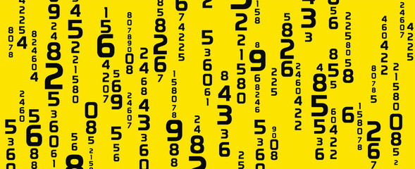 Sticker - background with numbers in rhythmic dimensions.	