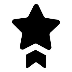 Wall Mural - 
A ribbon badge with star, solid icon
