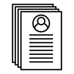 Poster - headhunter documents icon. outline headhunter documents vector icon for web design isolated on white