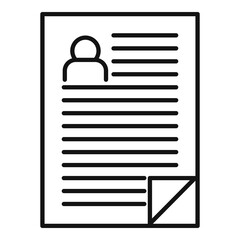 Poster - headhunter resume paper icon. outline headhunter resume paper vector icon for web design isolated on