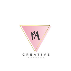 pa Beauty vector initial logo, handwriting logo art design of initial signature, wedding, fashion, jewerly, boutique, floral and botanical with creative template for any company or business.