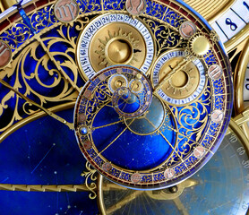 Wall Mural - Abstract ancient zodiac clock. Abstract Astronomical clock