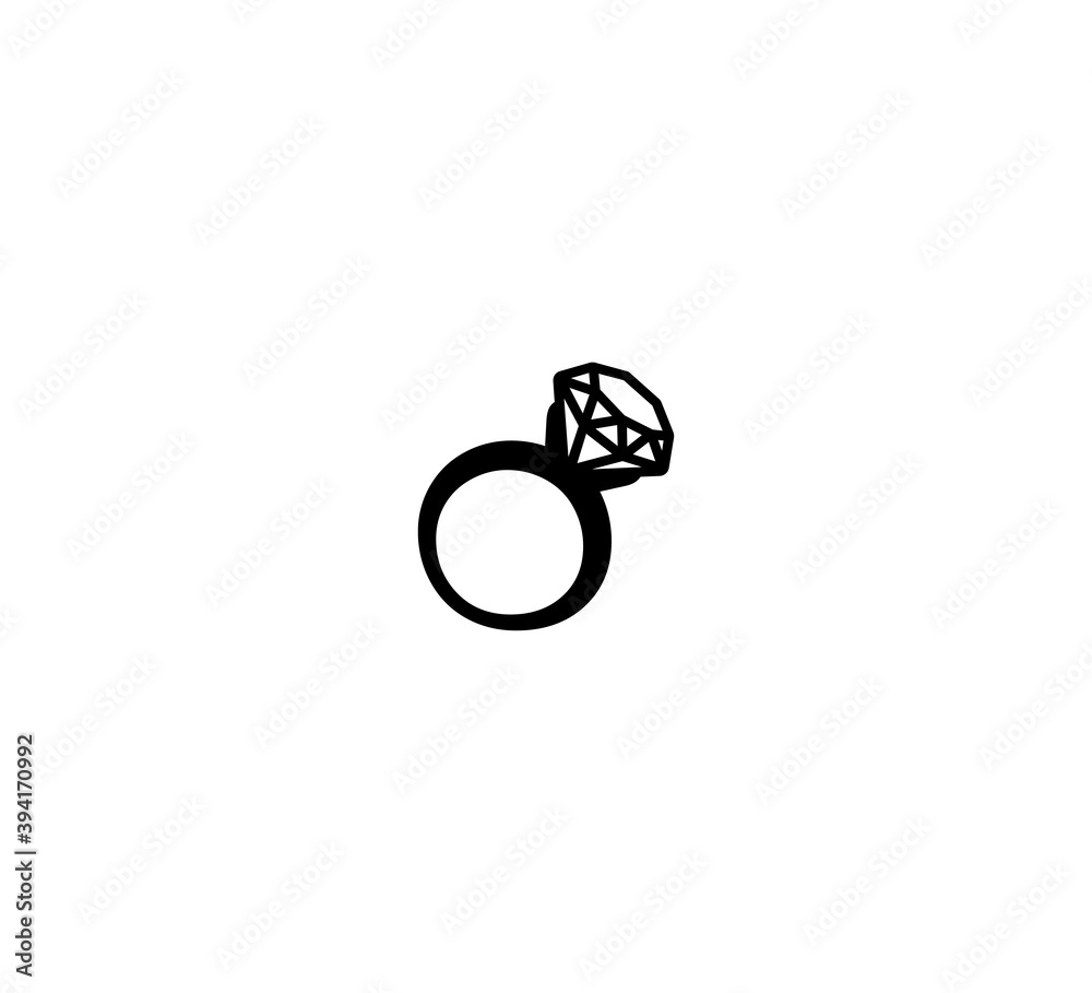 Diamond ring vector isolated icon illustration. Diamond ring icon - obrazy, fototapety, plakaty 