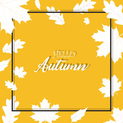 Wall Mural - autumn maple leaves frame background