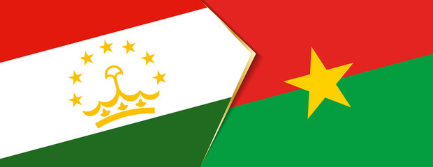 Wall Mural - Tajikistan and Burkina Faso flags, two vector flags.