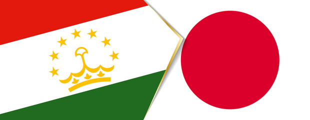 Wall Mural - Tajikistan and Japan flags, two vector flags.