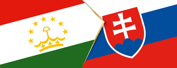 Canvas Print - Tajikistan and Slovakia flags, two vector flags.