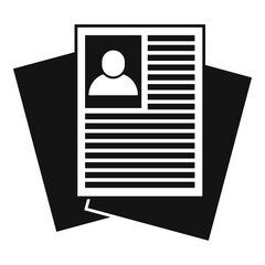 Poster - Recruiter paper documents icon. Simple illustration of recruiter paper documents vector icon for web design isolated on white background