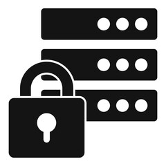 Poster - Protected server icon. Simple illustration of protected server vector icon for web design isolated on white background