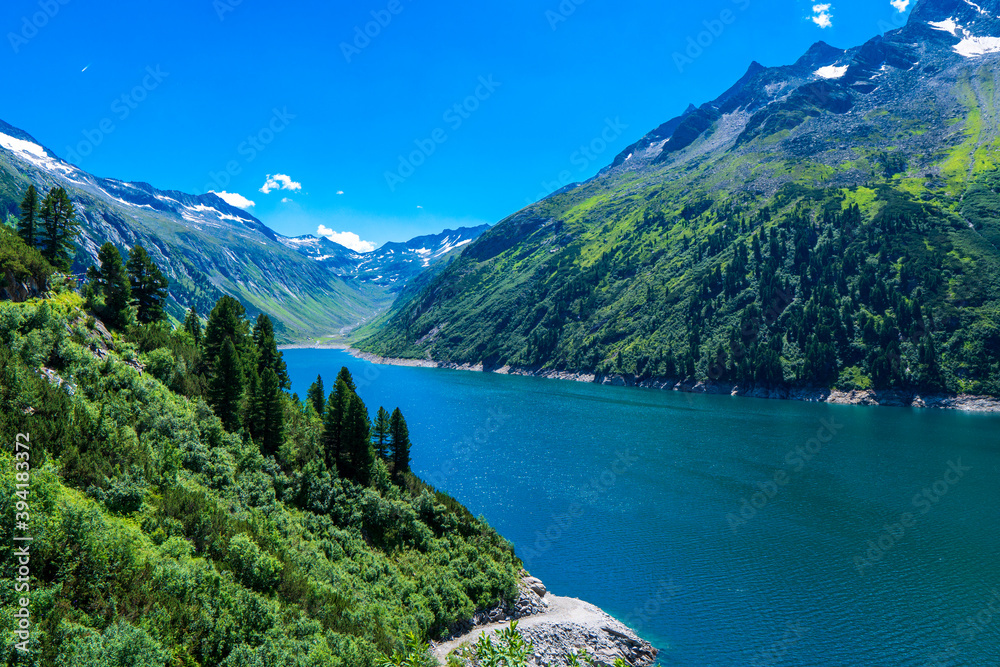Beautiful View Of High Mountain Reservoir Near Kaprun Hike To The Beautiful View Of High Mountain Reservoir Near Kaprun Hike To The