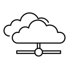 Poster - Server data cloud icon. Outline server data cloud vector icon for web design isolated on white background