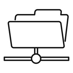 Poster - Server folder icon. Outline server folder vector icon for web design isolated on white background
