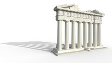 Broken Ancient Greek Columns. 3D Render.