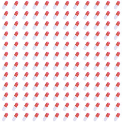 Wall Mural - pattern of red pills on a white background