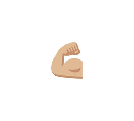 Biceps emoji gesture vector isolated icon illustration. Biceps gesture icon