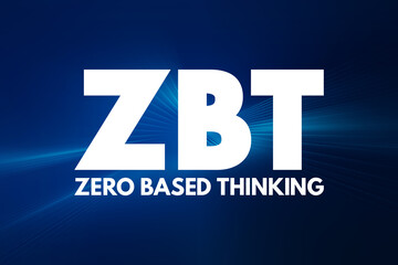 Poster - ZBT - Zero-Based Thinking acronym, business concept background