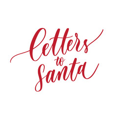 Wall Mural - Letters to santa. Hand lettering holidays inscription.