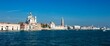 Water channels of Venice city. Facades of residential buildings overlooking the Grand Canal in Venice, Italy.
