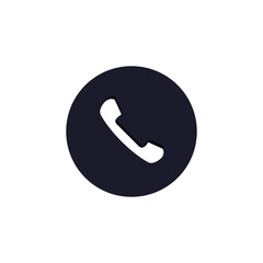 Fototapete - Phone Icon in circle. Telephone handset Vector flat symbol On white background