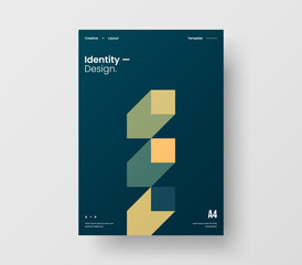 Abstract corporate identity report cover. Geometric vector business presentation design layout. Amazing company illustration brochure template.